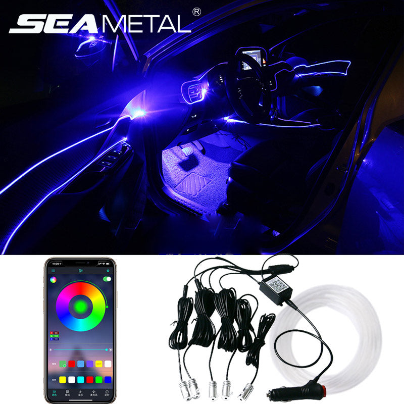 KZ RGB Fiber Optic Ambient Lighting Kit, app-controlled car interior lighting – photo 4