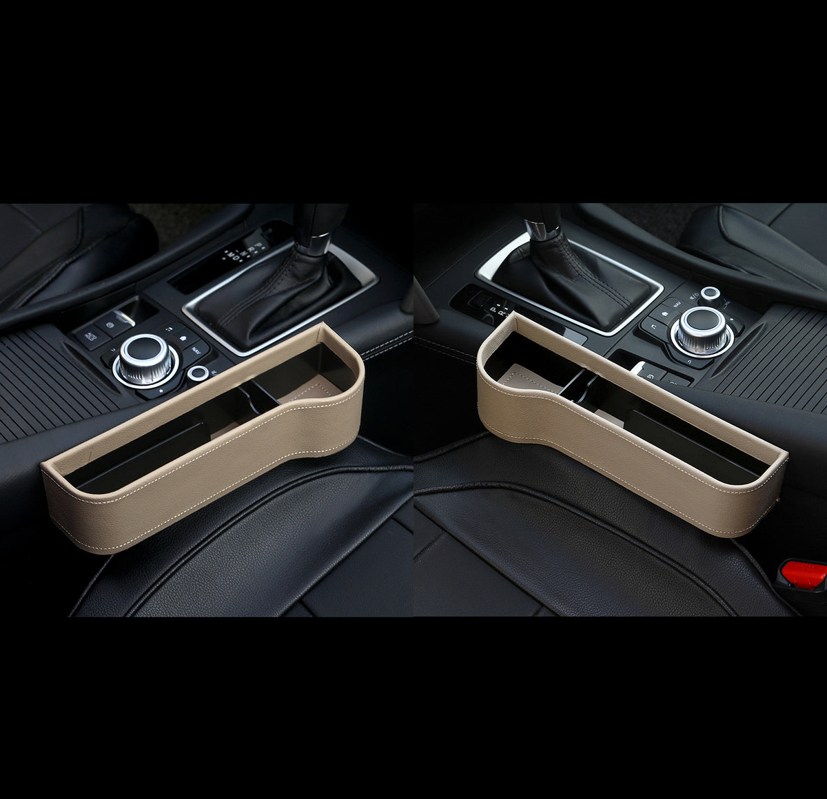 Pair of beige KZ Seat Gap Fillers, left and right side