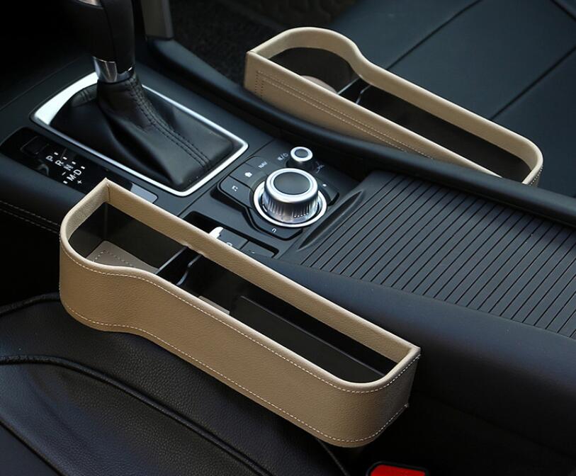 Beige KZ Seat Gap Filler fitted in the gap between the driver's seat and centre console