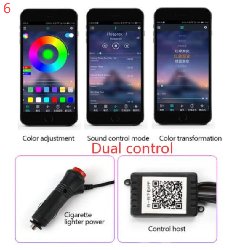 KZ RGB Fiber Optic Ambient Lighting Kit, app-controlled car interior lighting – photo 16