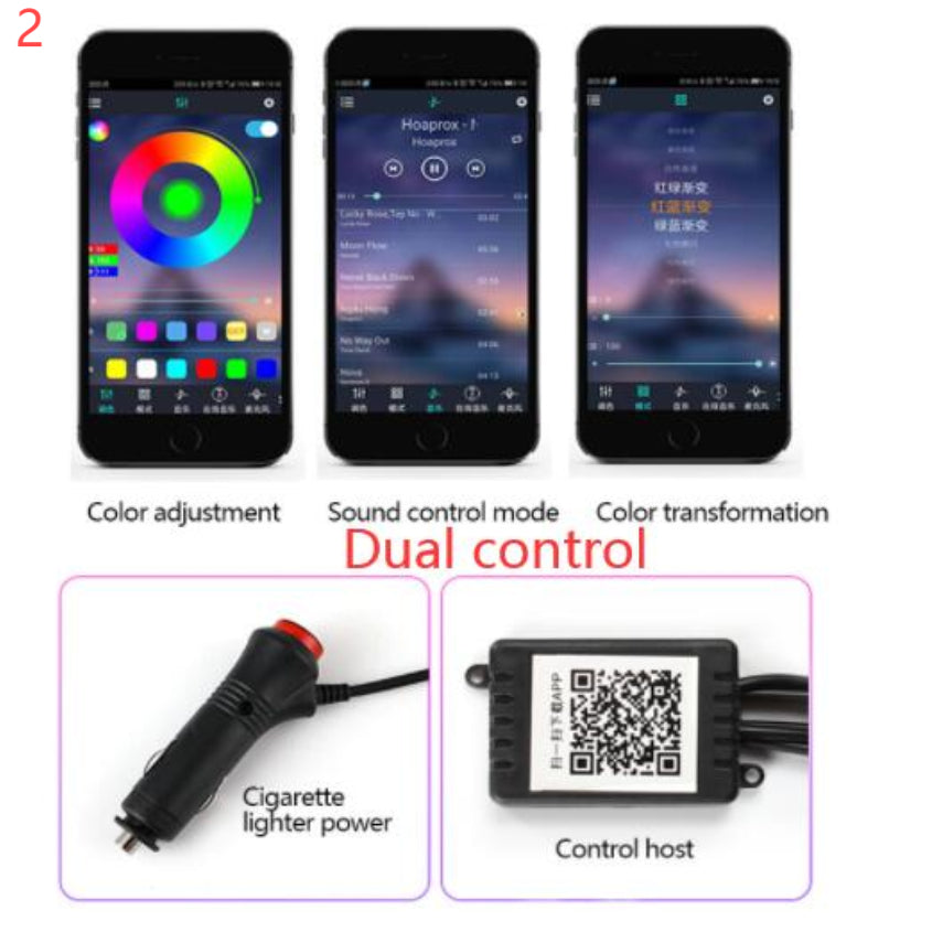 KZ RGB Fiber Optic Ambient Lighting Kit, app-controlled car interior lighting – photo 12